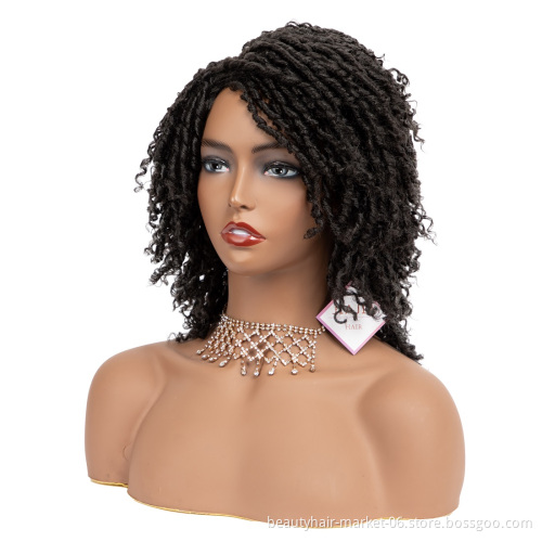 JIAJIA Cheap Synthetic Hair Wigs for Black Women African Short Dreadlocks Wig Faux Locs Crochet Hair Braided Wigs